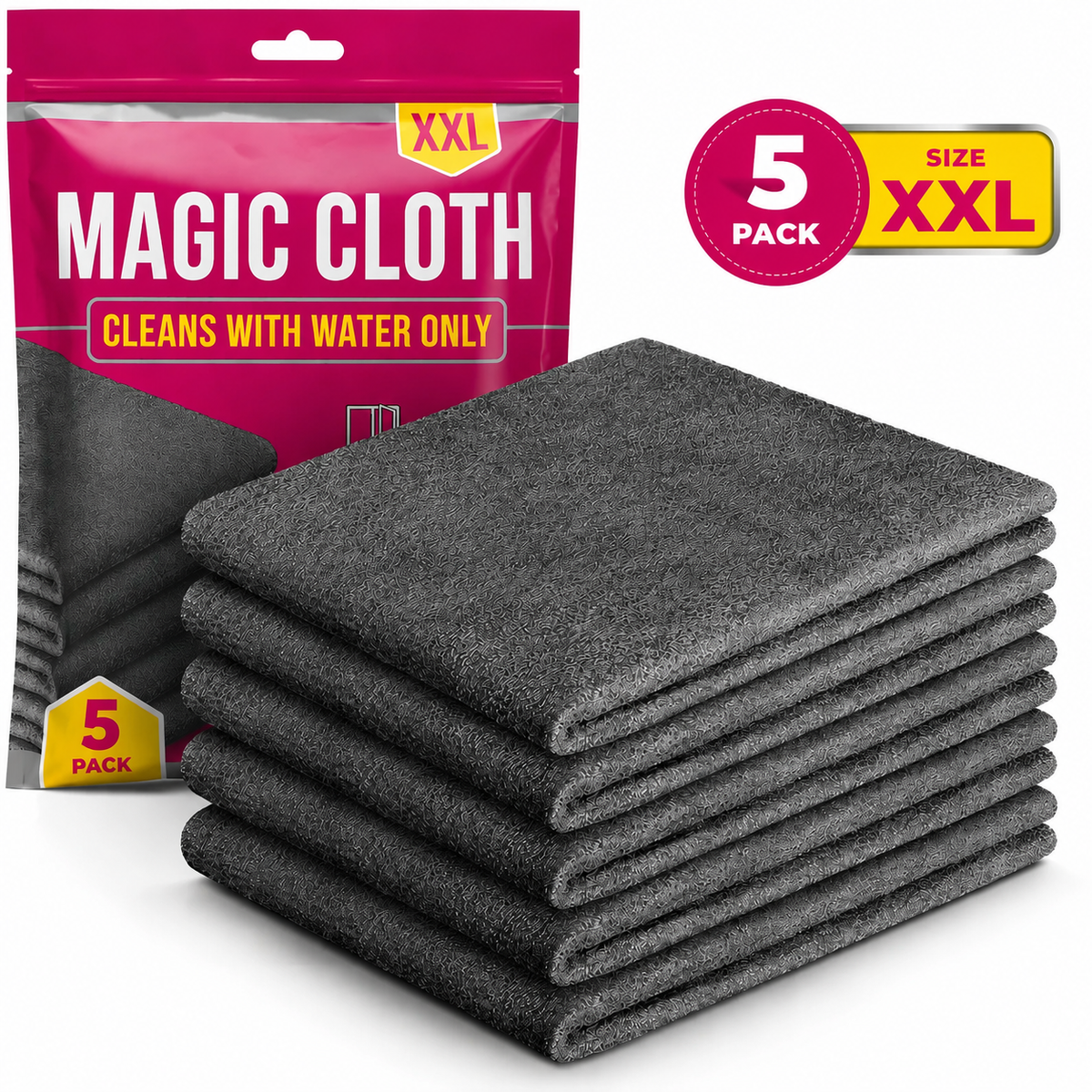 Magic Microfiber Cloth (5 Pack)