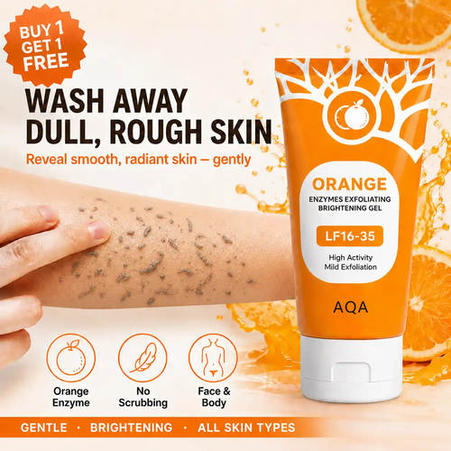 Buy 1 Get 1 FREE Today 🎁!  Say Goodbye to Dull, Rough Skin! AQA Orange Enzyme Exfoliating Gel 🍊