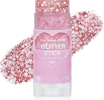 Patriotic Red Blue Silver Glitter Stick