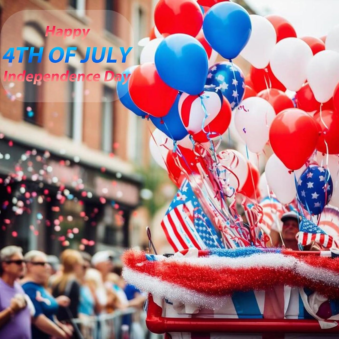 Patriotic Red Blue Silver Glitter Stick