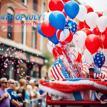 Patriotic Red Blue Silver Glitter Stick