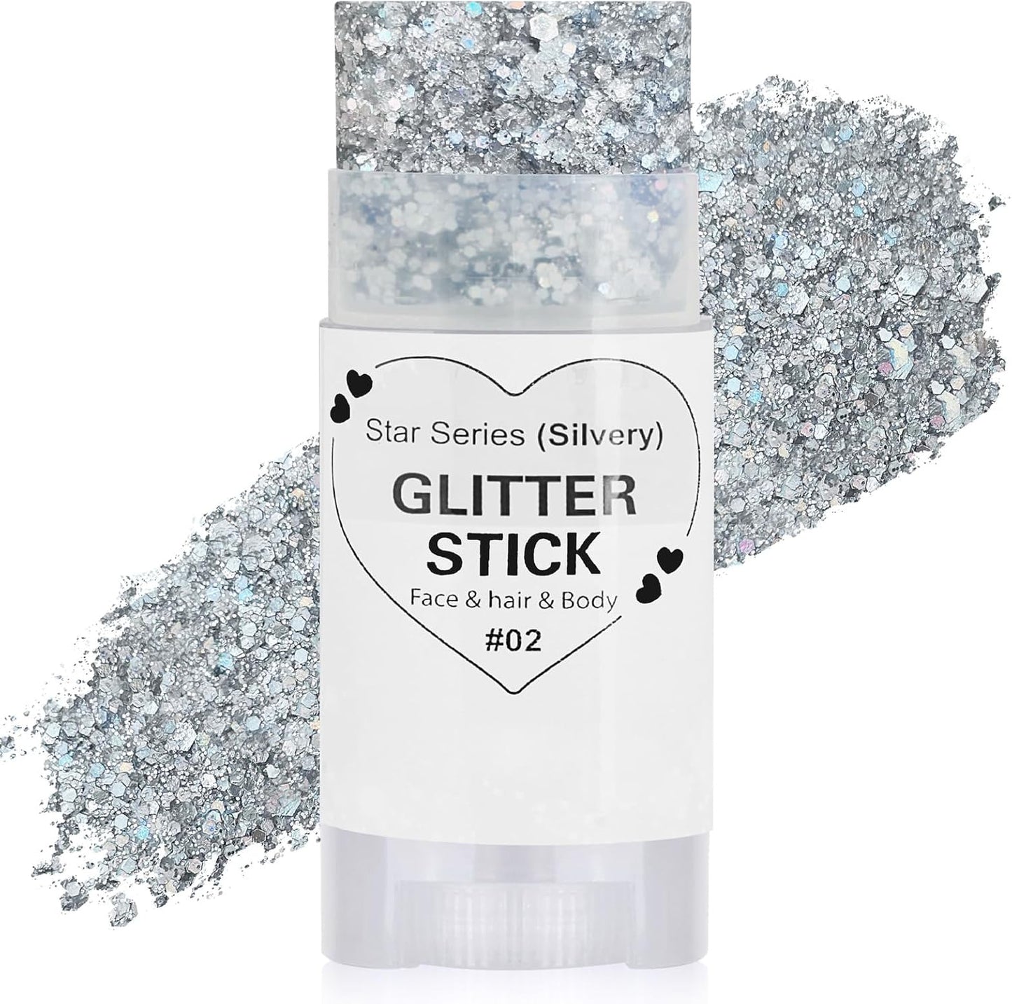 Patriotic Red Blue Silver Glitter Stick